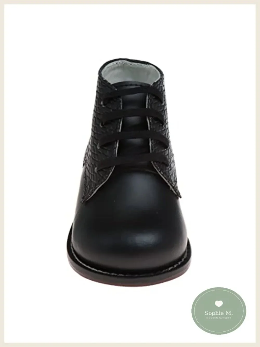 Leather Baby Walking Shoes First Walker Lace Up Hard Bottom Boots